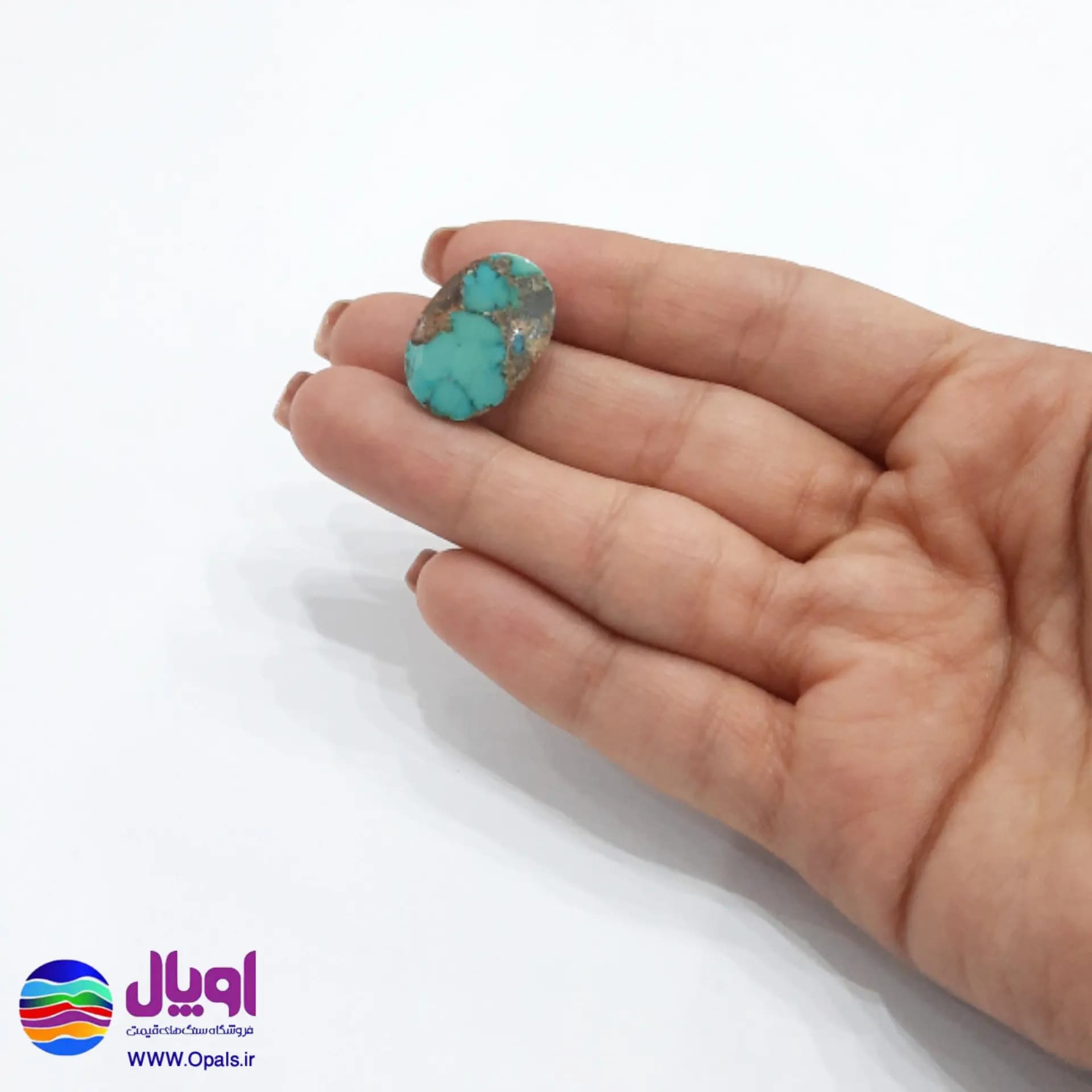 نگین فیروزه نیشابور بیضی 1.9 گرم — تصویر ۳