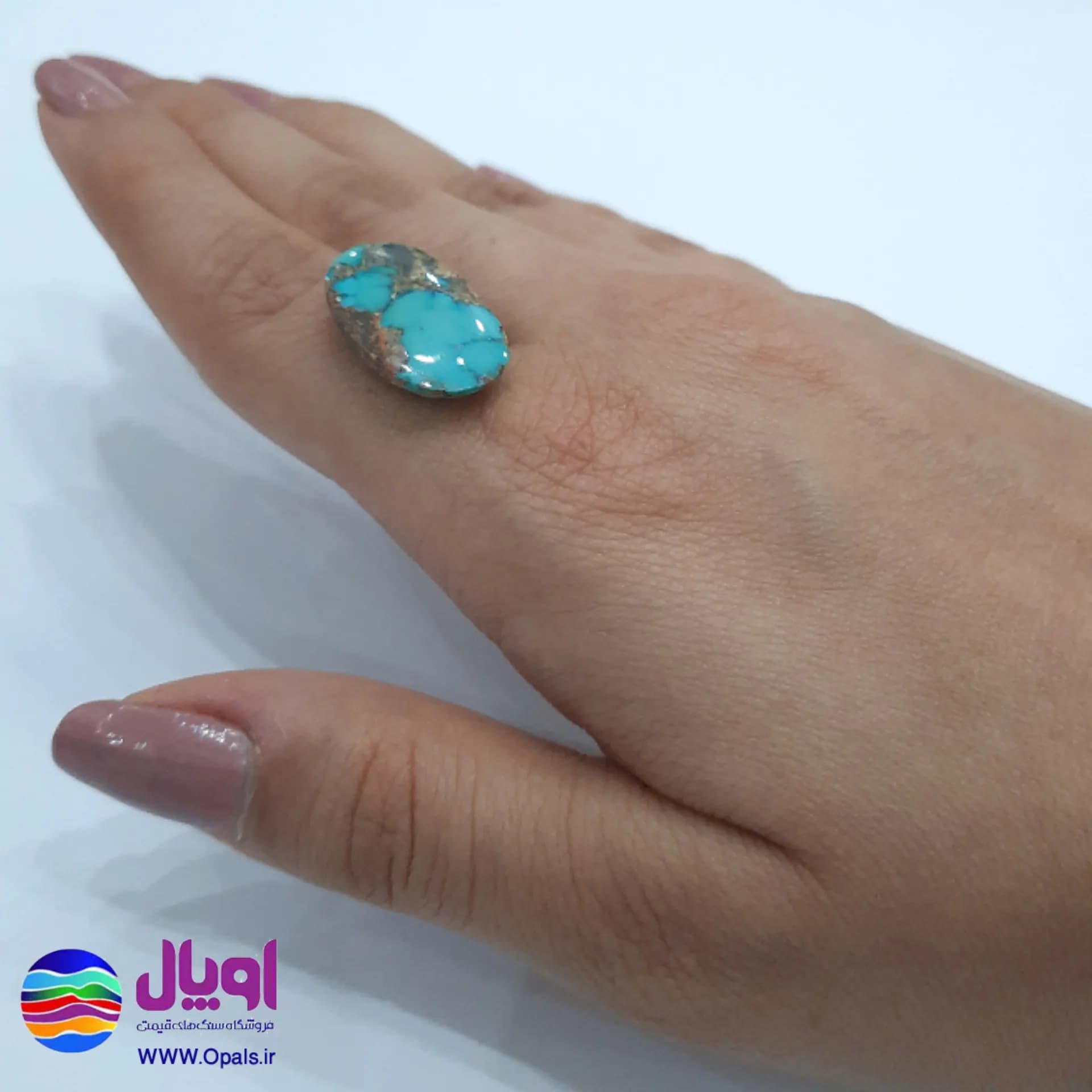نگین فیروزه نیشابور بیضی 1.9 گرم — تصویر ۶