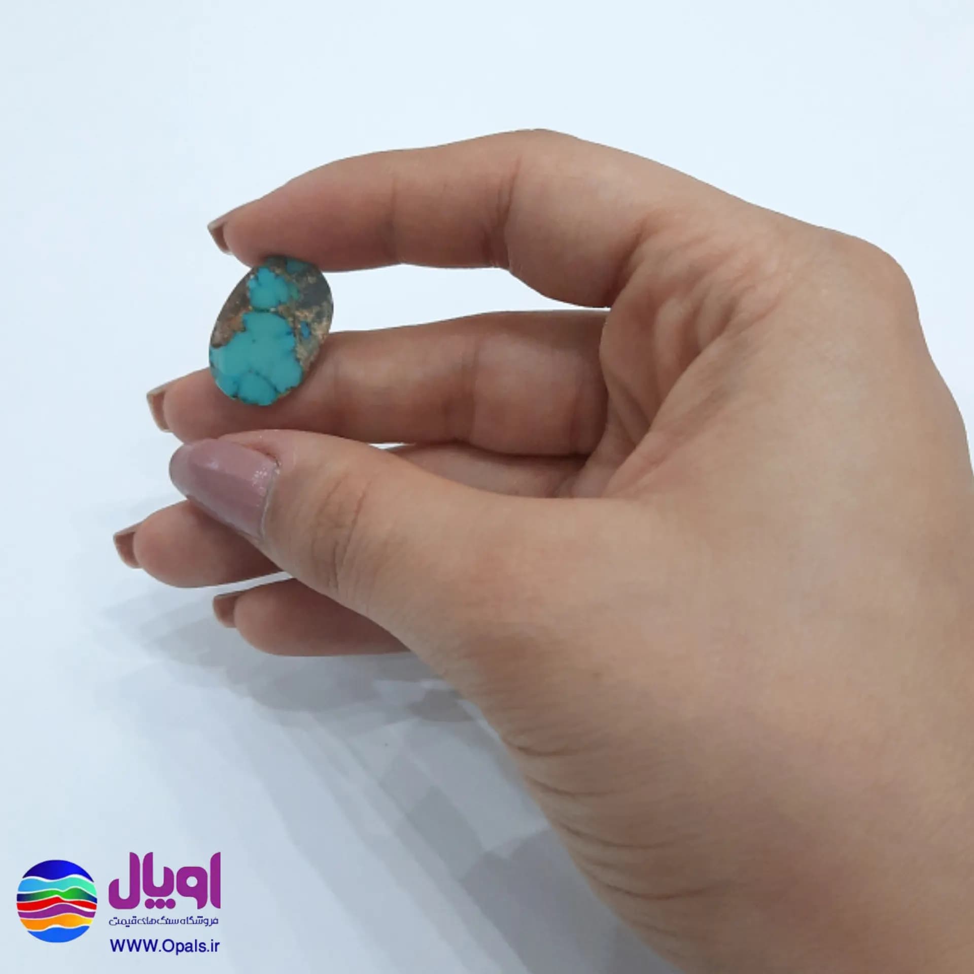 نگین فیروزه نیشابور بیضی 1.9 گرم — تصویر ۲