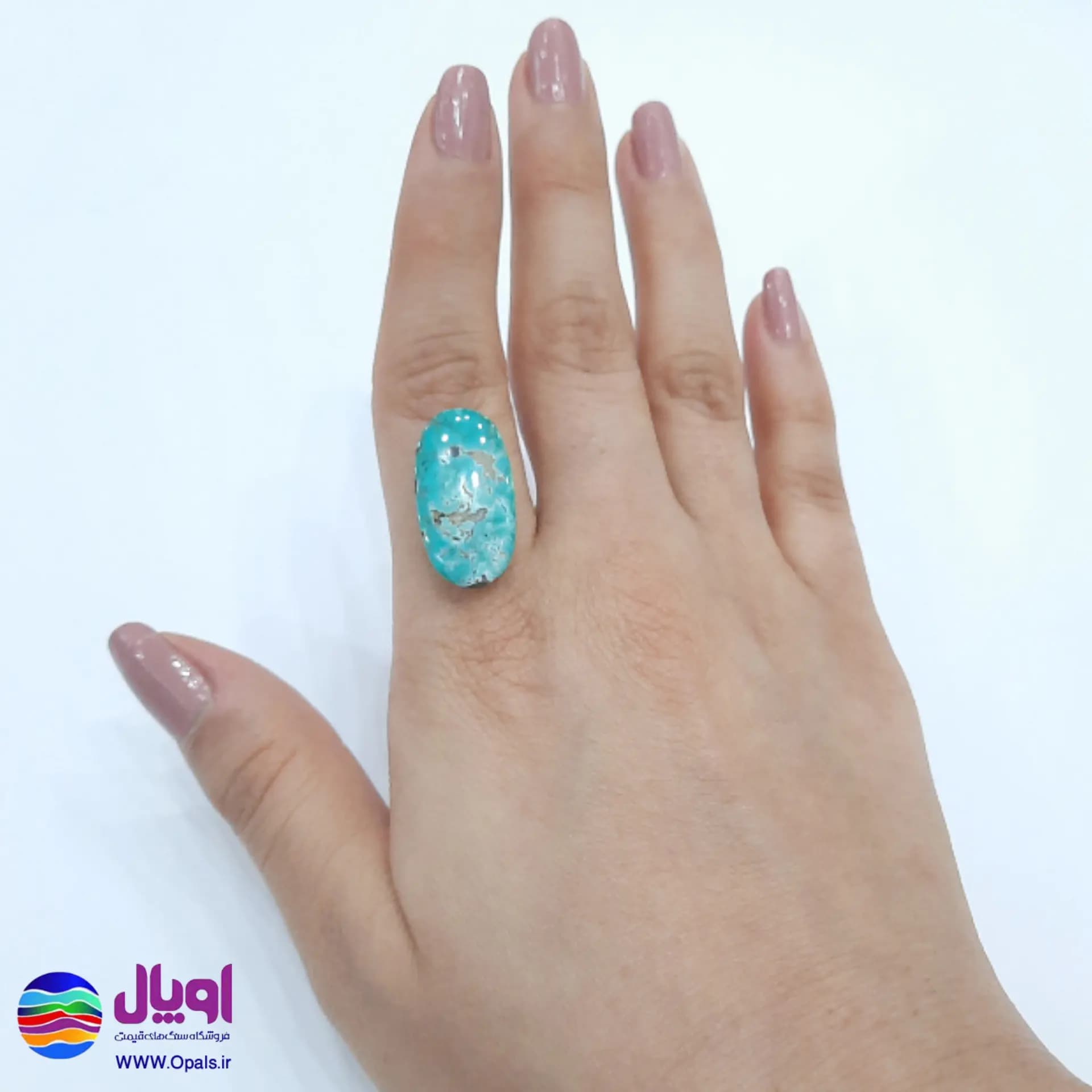 نگین فیروزه نیشابور بیضی 2.3 گرم — تصویر ۵