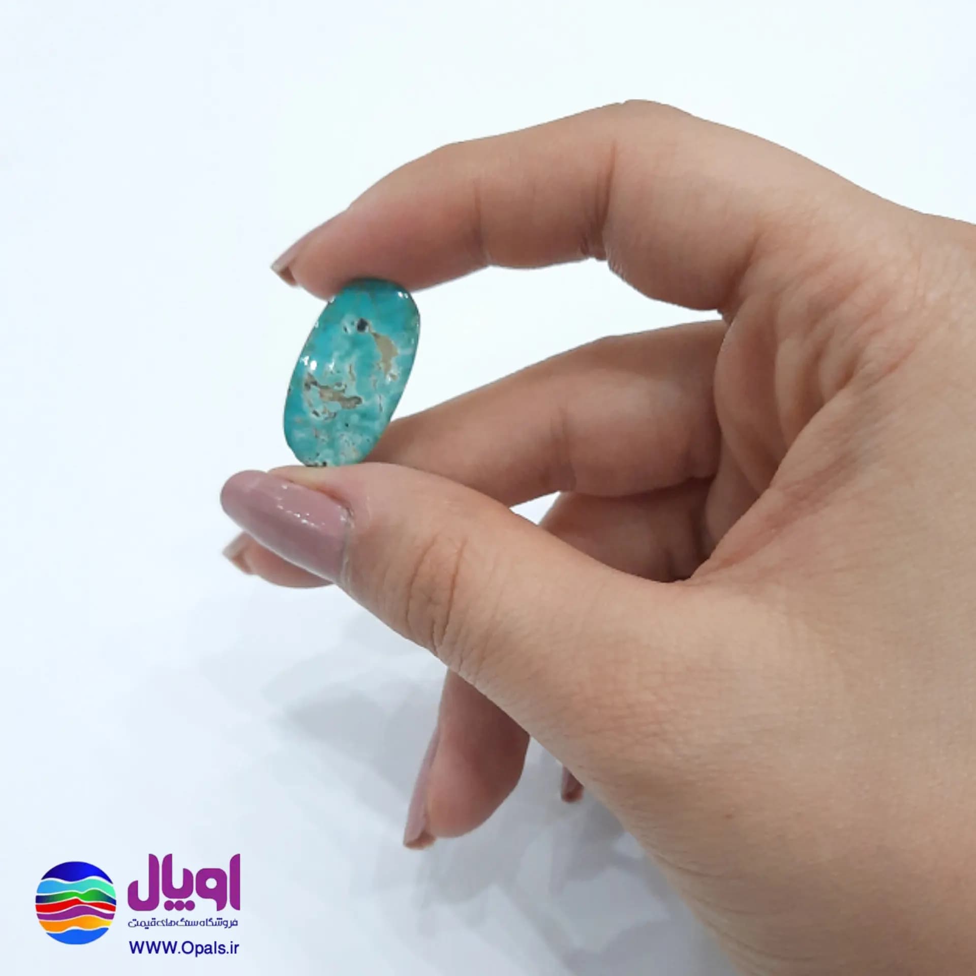 نگین فیروزه نیشابور بیضی 2.3 گرم — تصویر ۲