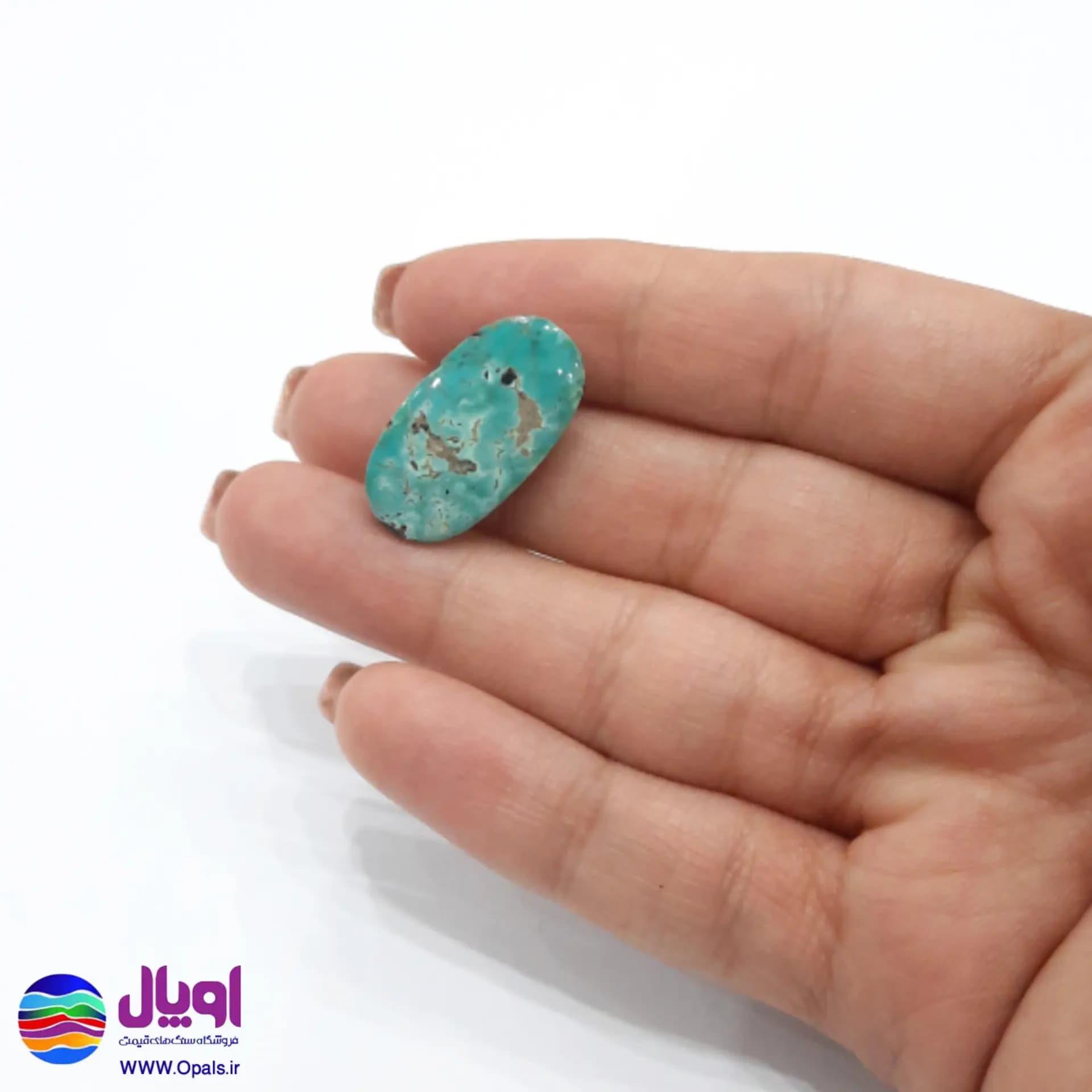 نگین فیروزه نیشابور بیضی 2.3 گرم — تصویر ۳