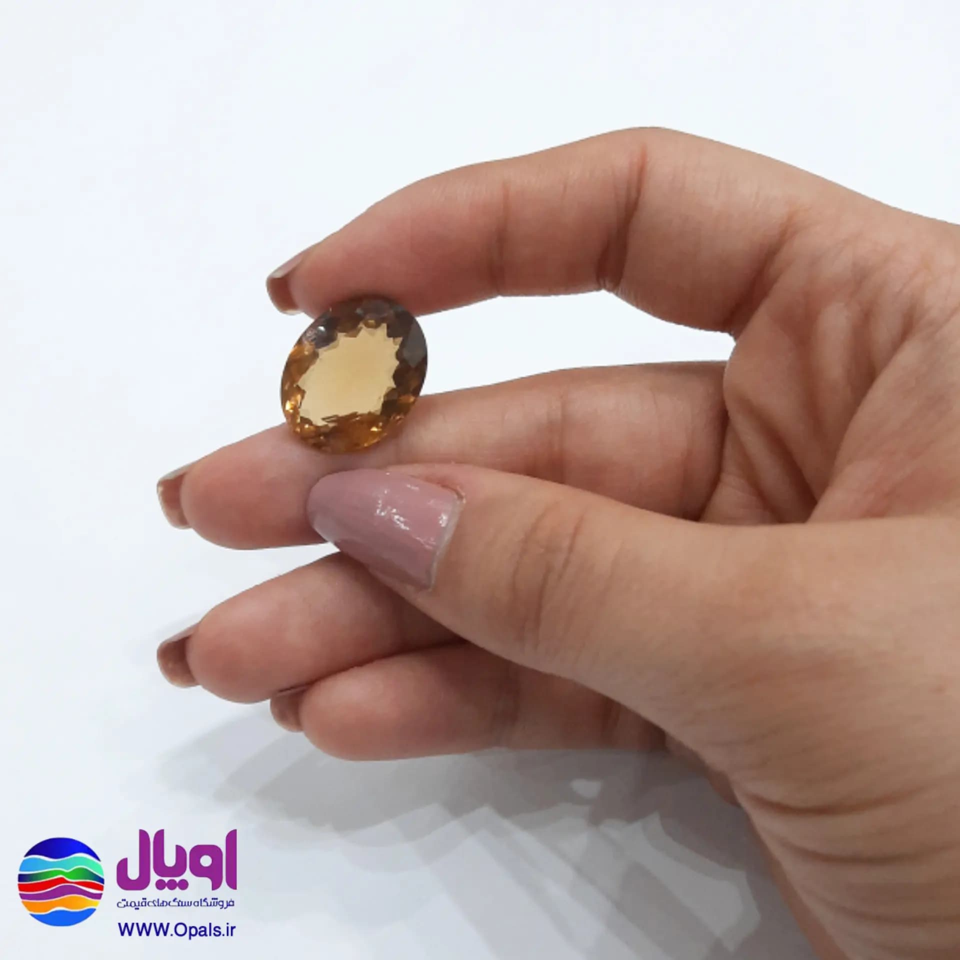 نگین کوآرتز عسلی بیضی 10.65 قیراط — تصویر ۲