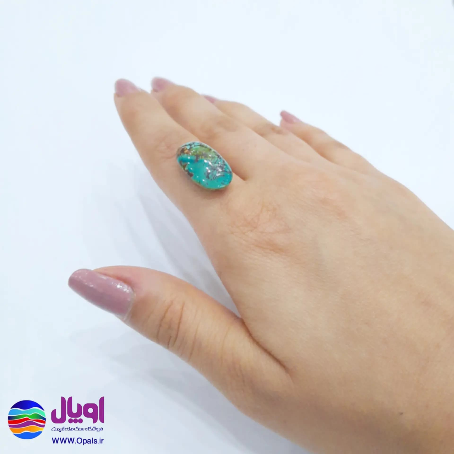 نگین فیروزه نیشابور بیضی 2.07 گرم — تصویر ۵