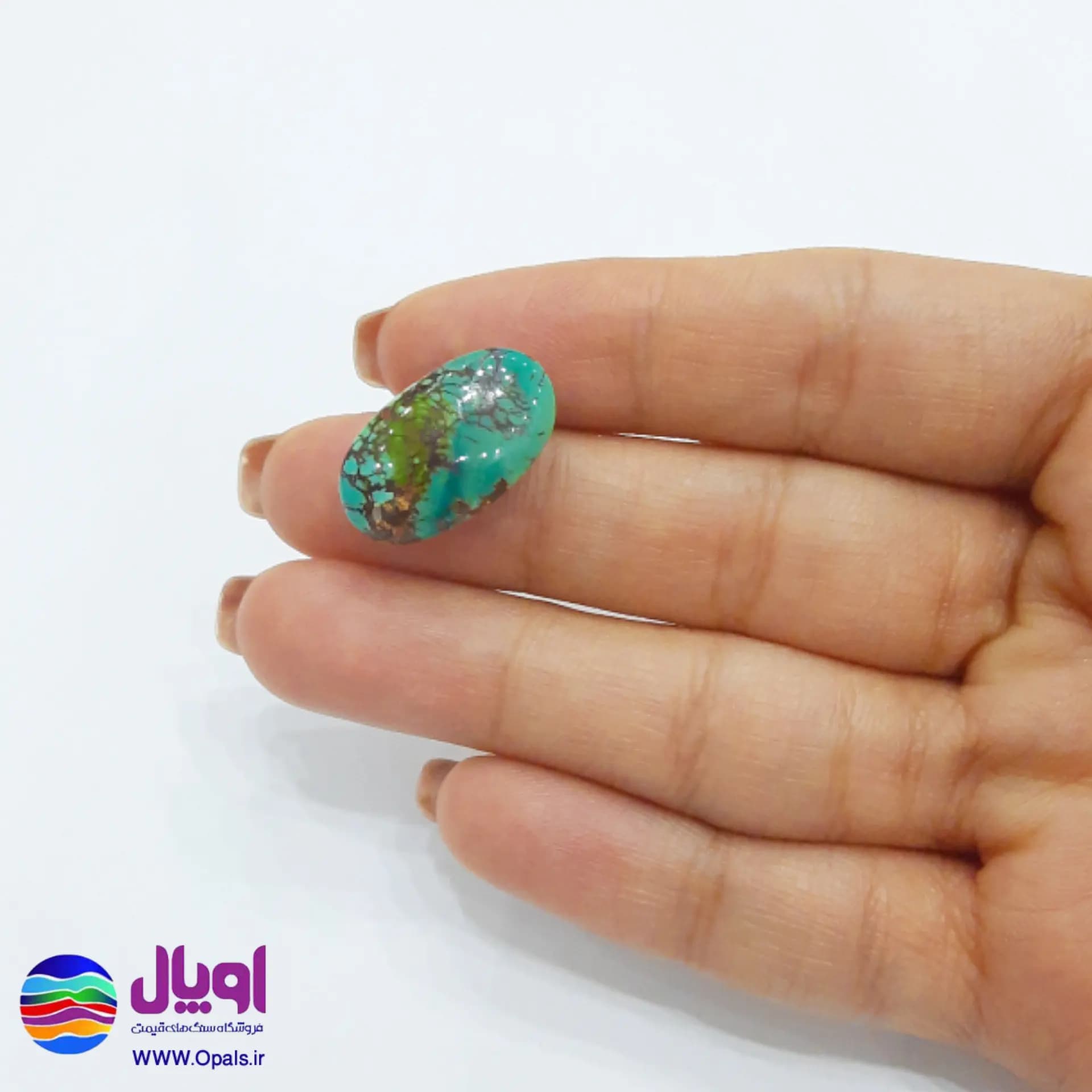 نگین فیروزه نیشابور بیضی 2.07 گرم — تصویر ۳