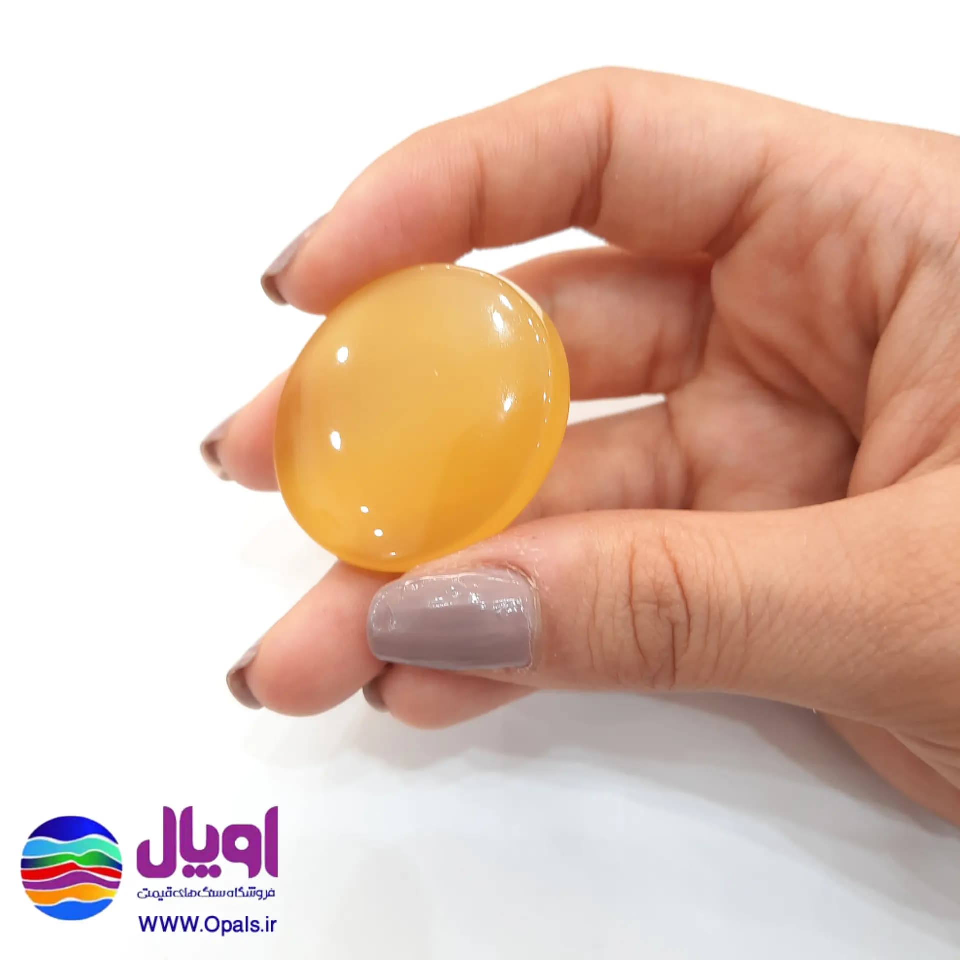 نگین عقیق زرد بیضی 11.20 گرم — تصویر ۳