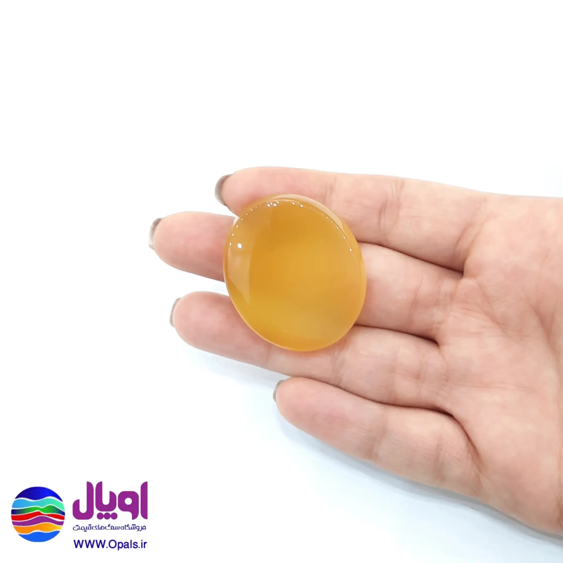 نگین عقیق زرد بیضی 11.20 گرم — تصویر ۴