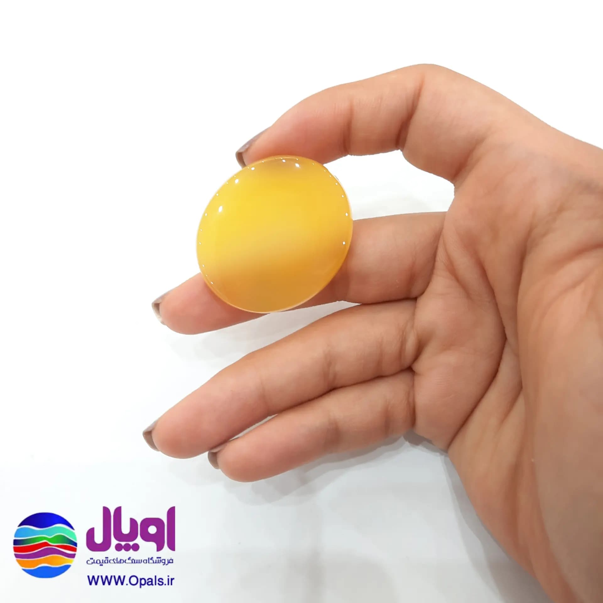نگین عقیق زرد بیضی 11.20 گرم — تصویر ۶