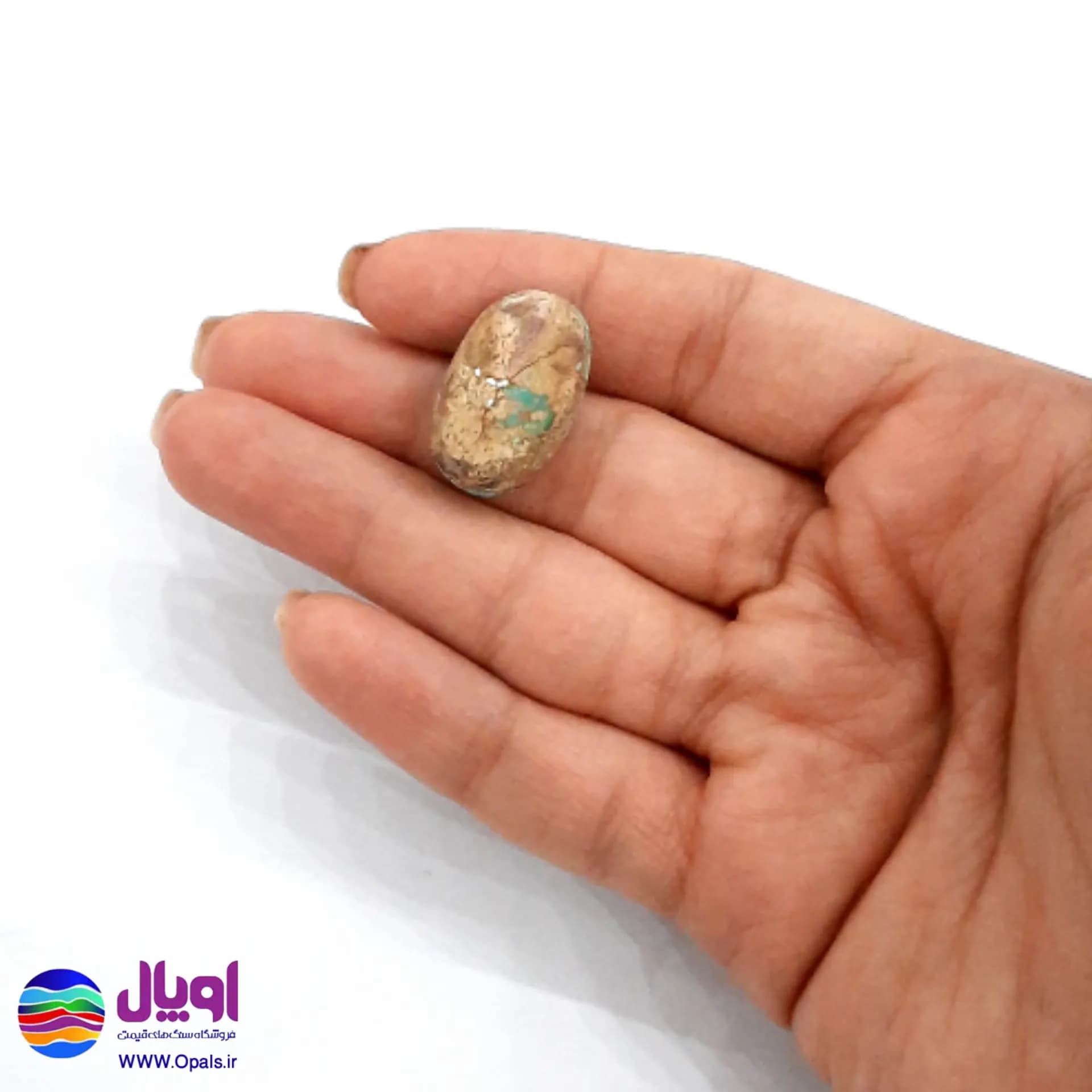 نگین فیروزه نیشابور بیضی 2.95 گرم — تصویر ۴
