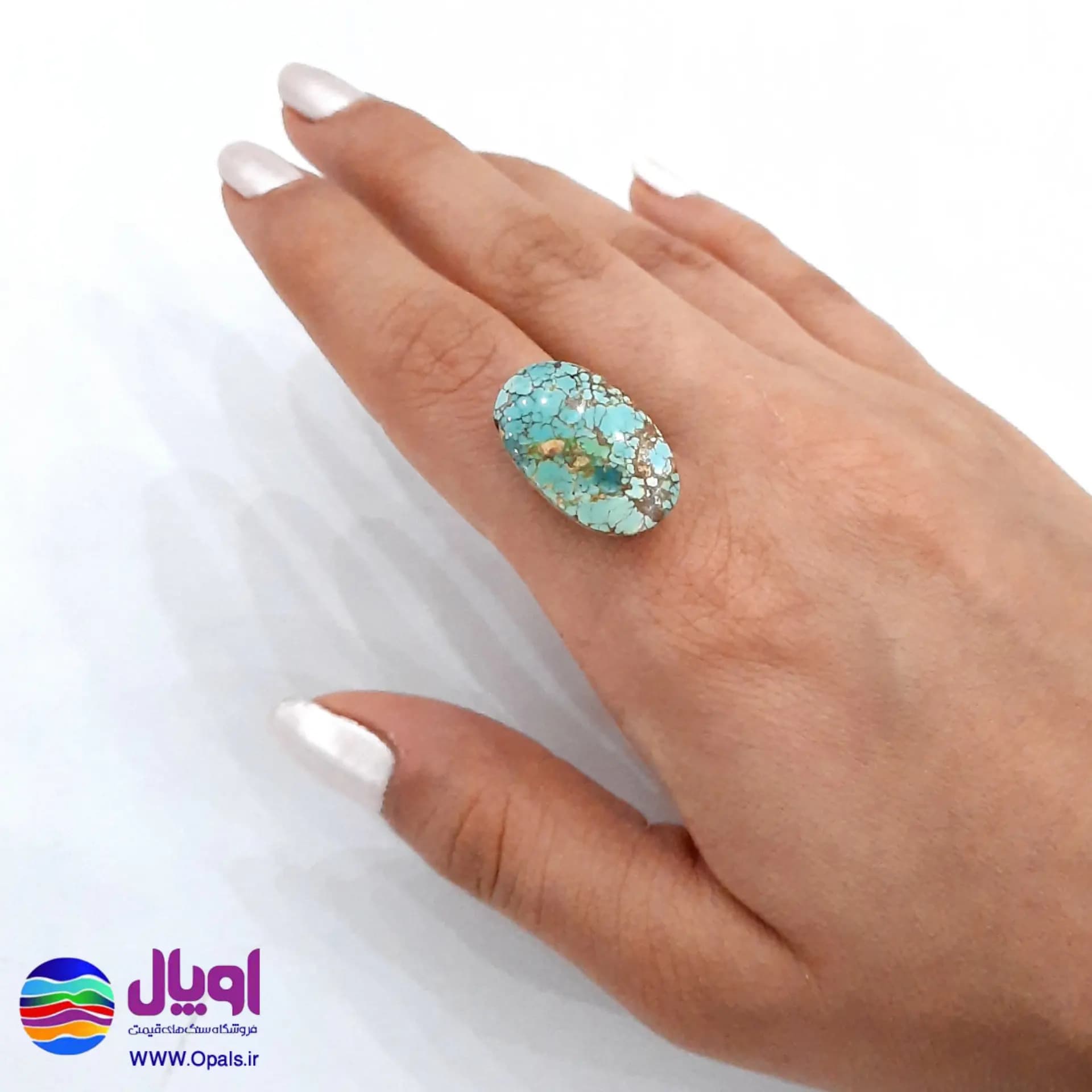 نگین فیروزه نیشابور بیضی 2.95 گرم — تصویر ۵