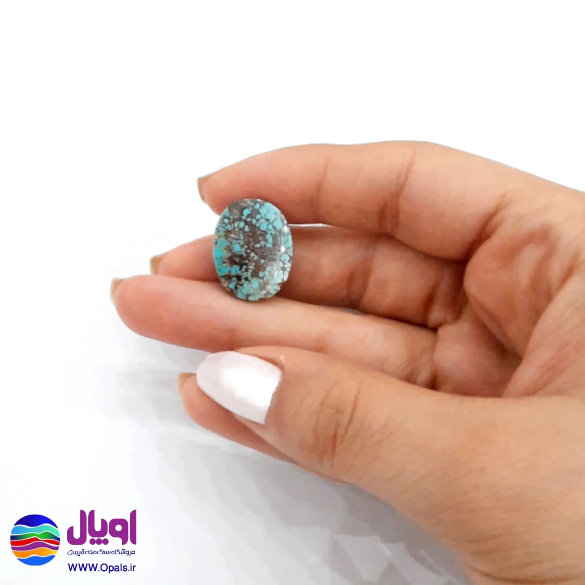 نگین فیروزه نیشابور بیضی 2.5 گرم — تصویر ۳