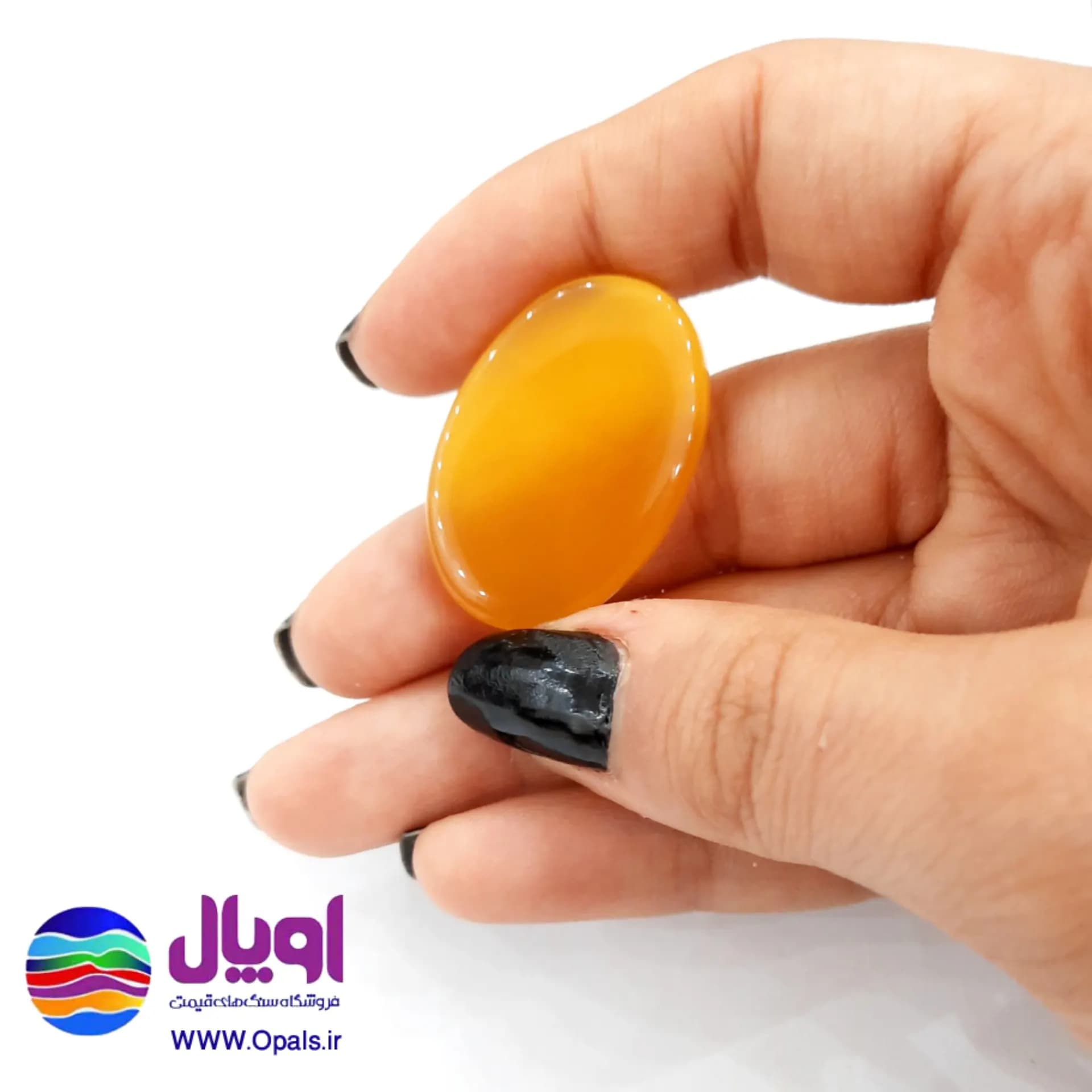 نگین عقیق زرد بیضی 6.59 گرم — تصویر ۳