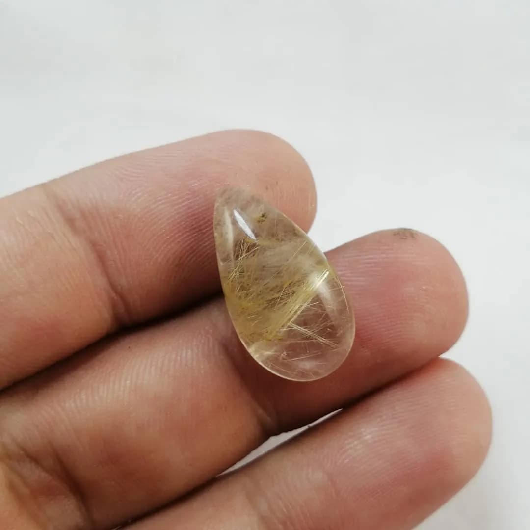 نگین کوارتز روتایل اشکی 2.80 گرم — تصویر ۲