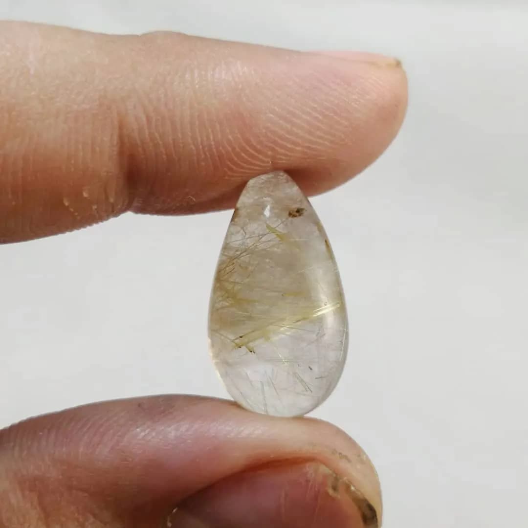 نگین کوارتز روتایل اشکی 2.80 گرم — تصویر ۵