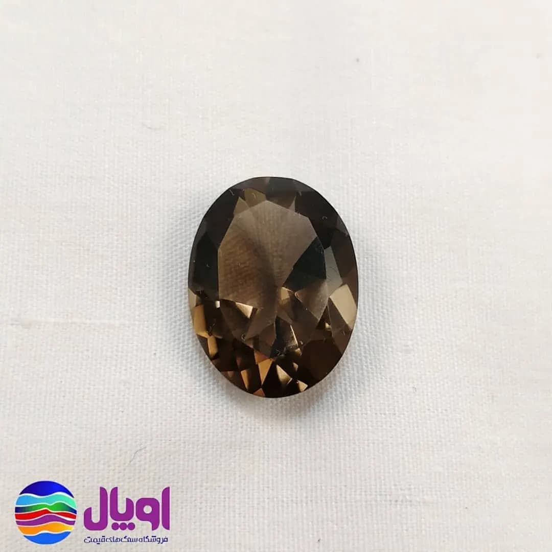 نگین کوارتز دودی بیضی 8.1 قیراط