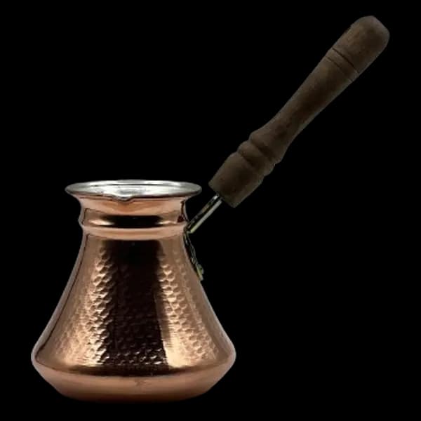 قهوه جوش مسی دسته چوبی مهراد سایز 3