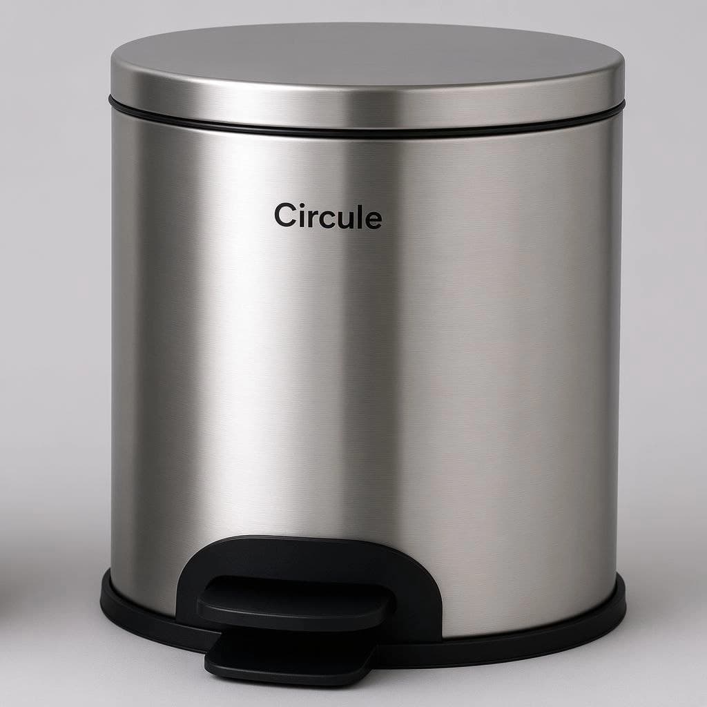 سطل زباله پدالی 15 لیتر سرکوله CIRCULE استیل با درب آرام بند کد S-15