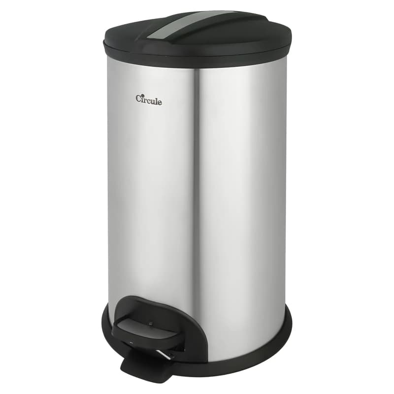 سطل زباله پدالی 20 لیتر سرکوله CIRCULE استیل درب پلیمر یاقوت کد SPY-20