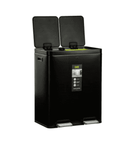سطل 60 لیتر دو مخزن دو پداله اسمارت رنگ مشکی کد 9248-P-MBS