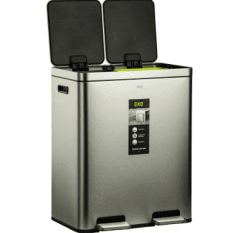 سطل 60 لیتر دو مخزن دو پداله اسمارت رنگ استیل کد 9248-MMT