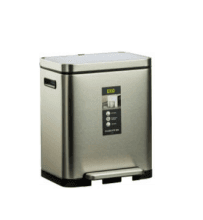 سطل 20 لیتر مستطیل اسمارت طرح PRO رنگ استیل کد 2368-MMT