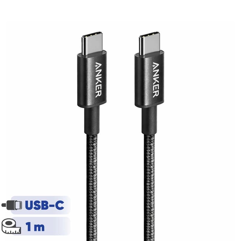 کابل شارژ دو سر تایپ سی انکر مدل ANKER A8752H11 USB-C PD 60W مشکی طول 1 متر