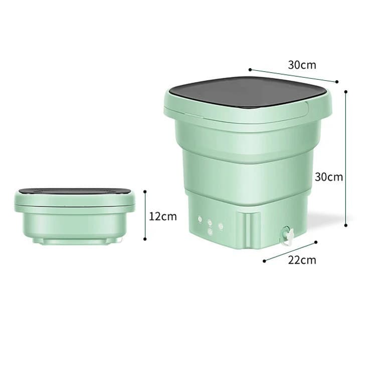 مینی واش و ماشین لباسشویی تاشو پرتابل فولدینگ مدل Folding Washing Machine سبز — تصویر ۳