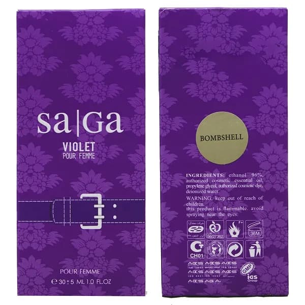 عطر زنانه عمادآرا مدل Saga Violet ساگا ویولت حجم 30 میل — تصویر ۲