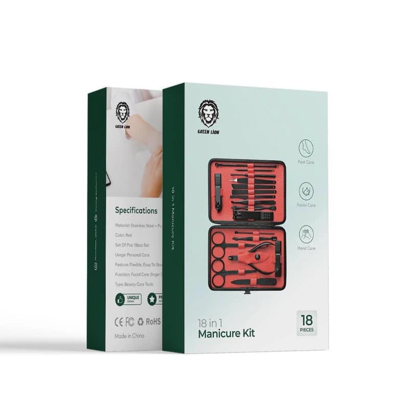 ست مانیکور گرین لاین مدل GREEN LION GNMTRVL18BK 18 in 1 Manicure