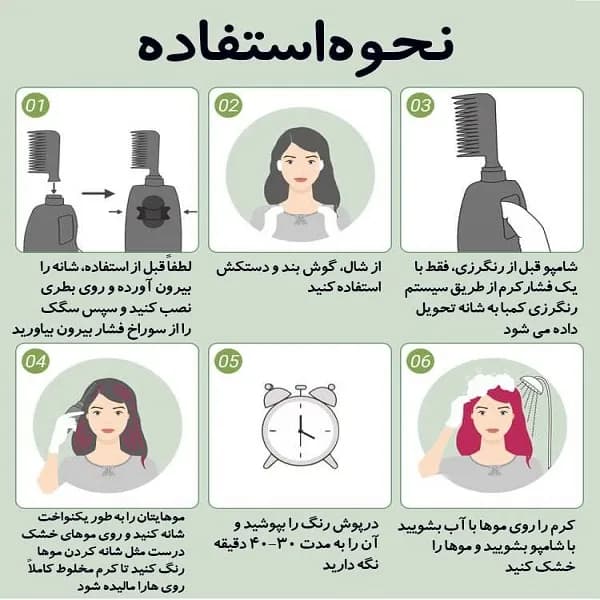 شامپو رنگ موی فوم دار شانه دار دکس Dexe مدل cherry قرمز آلبالویی حجم 200 میل — تصویر ۴