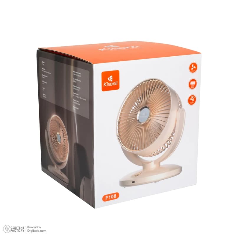 پنکه رومیزی کیسونلی مدل KISONLI F108 کرم