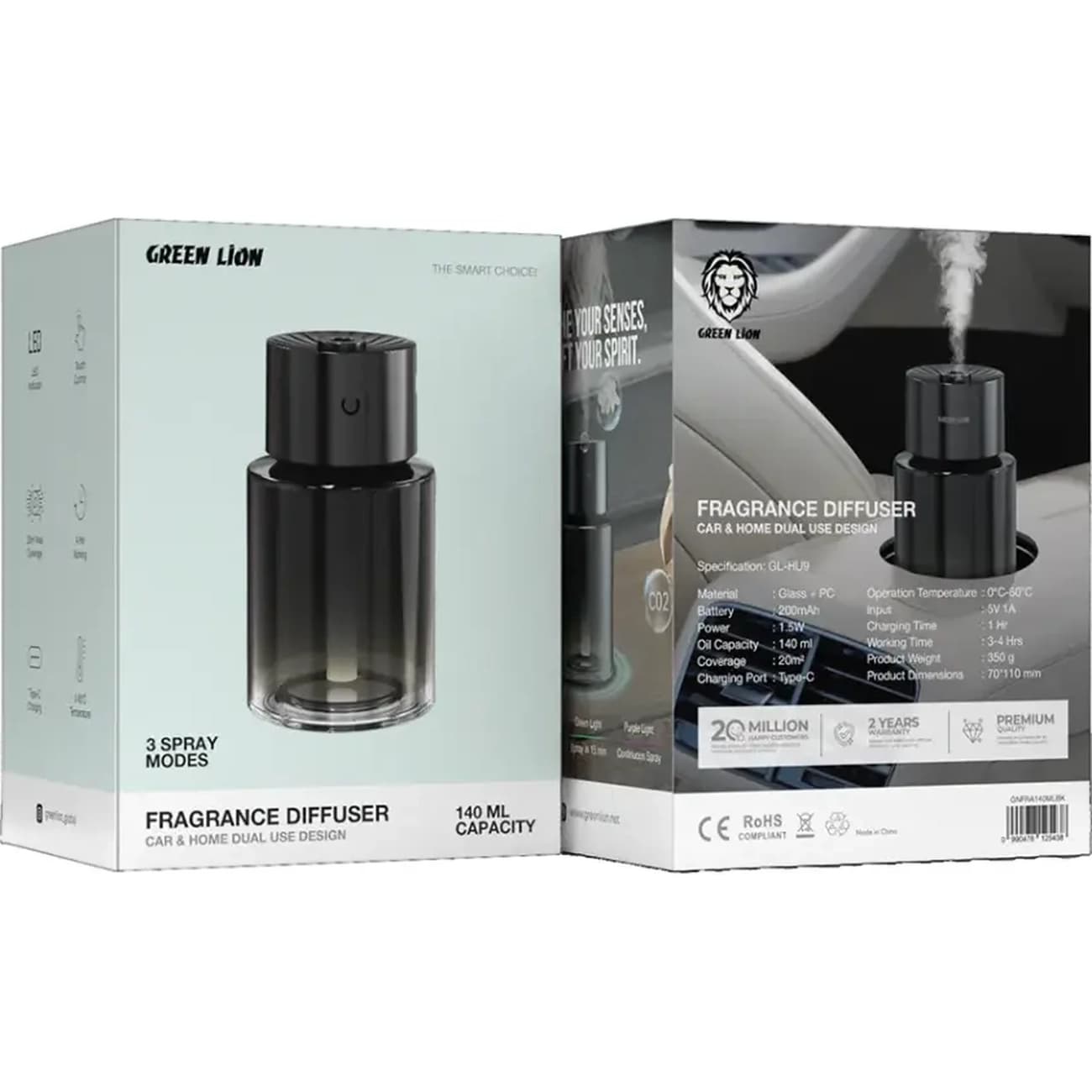خوشبو کننده و بخور ساز گرین لاین مدل Green Lion Fragrance GL-HU9