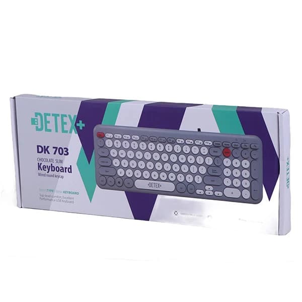 کیبورد سیم دار دتکس پلاس مدل DETEX+ DK 703 طوسی — تصویر ۲