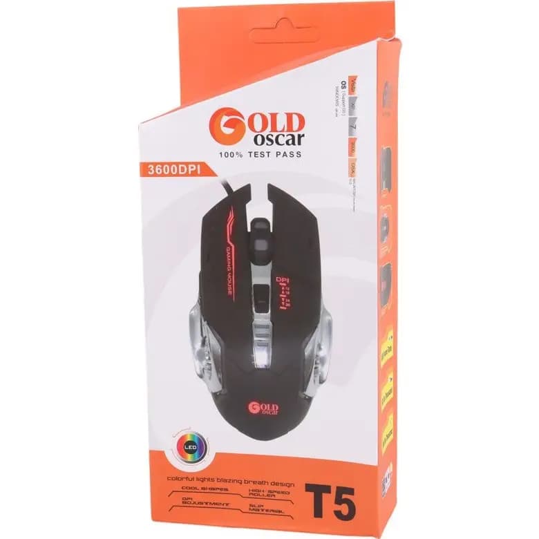 ماوس مخصوص بازی گلد اسکار مدل T5 — تصویر ۳