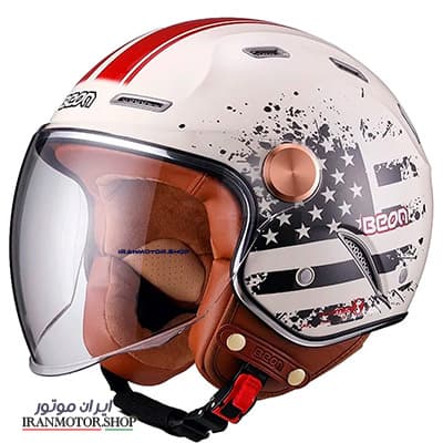 کلاه کاسکت BEON مدل B122-FLAG WHT