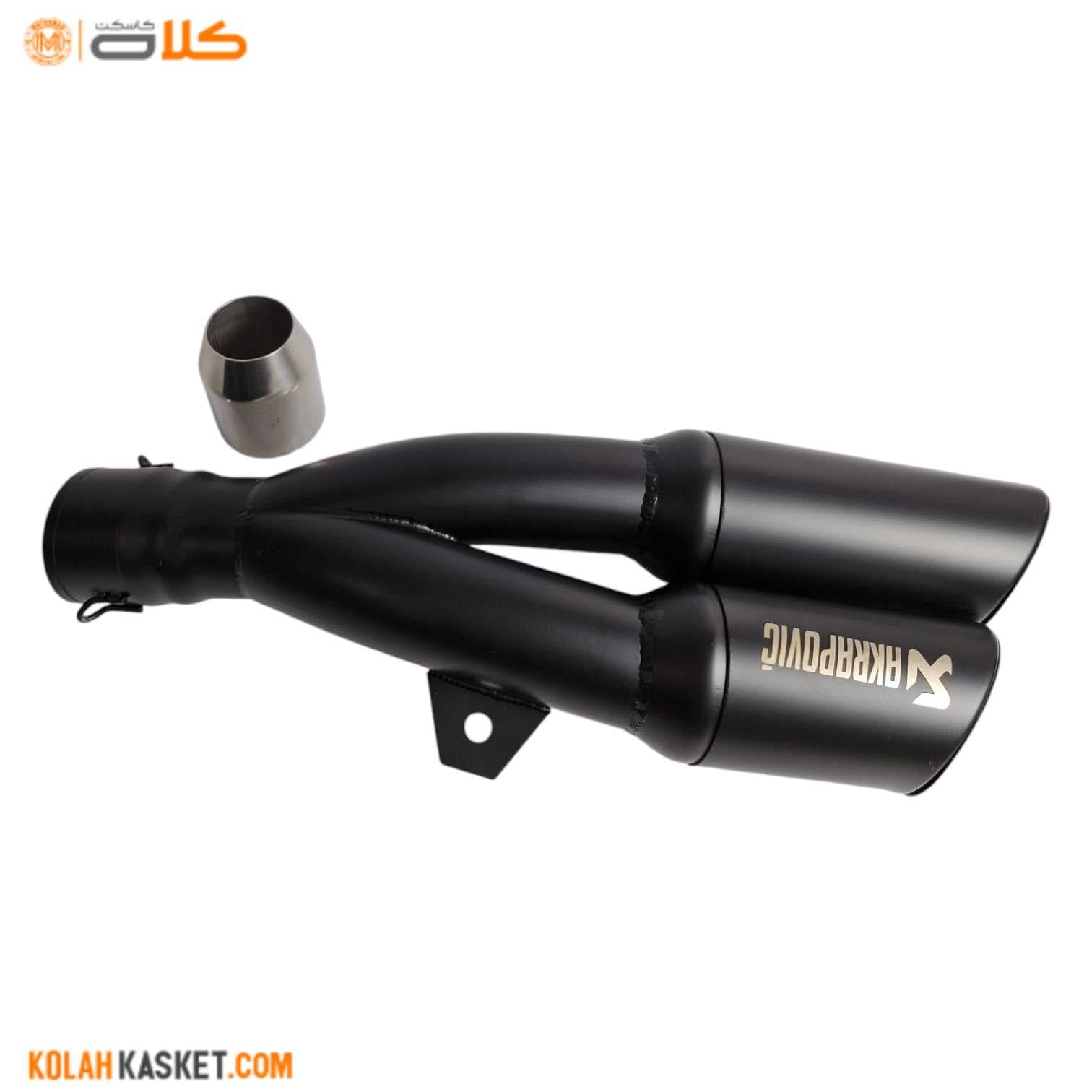 اگزوز قهرمانی موتور سیکلت اکروپویچ دو لول مشکی کد AK32 — تصویر ۸