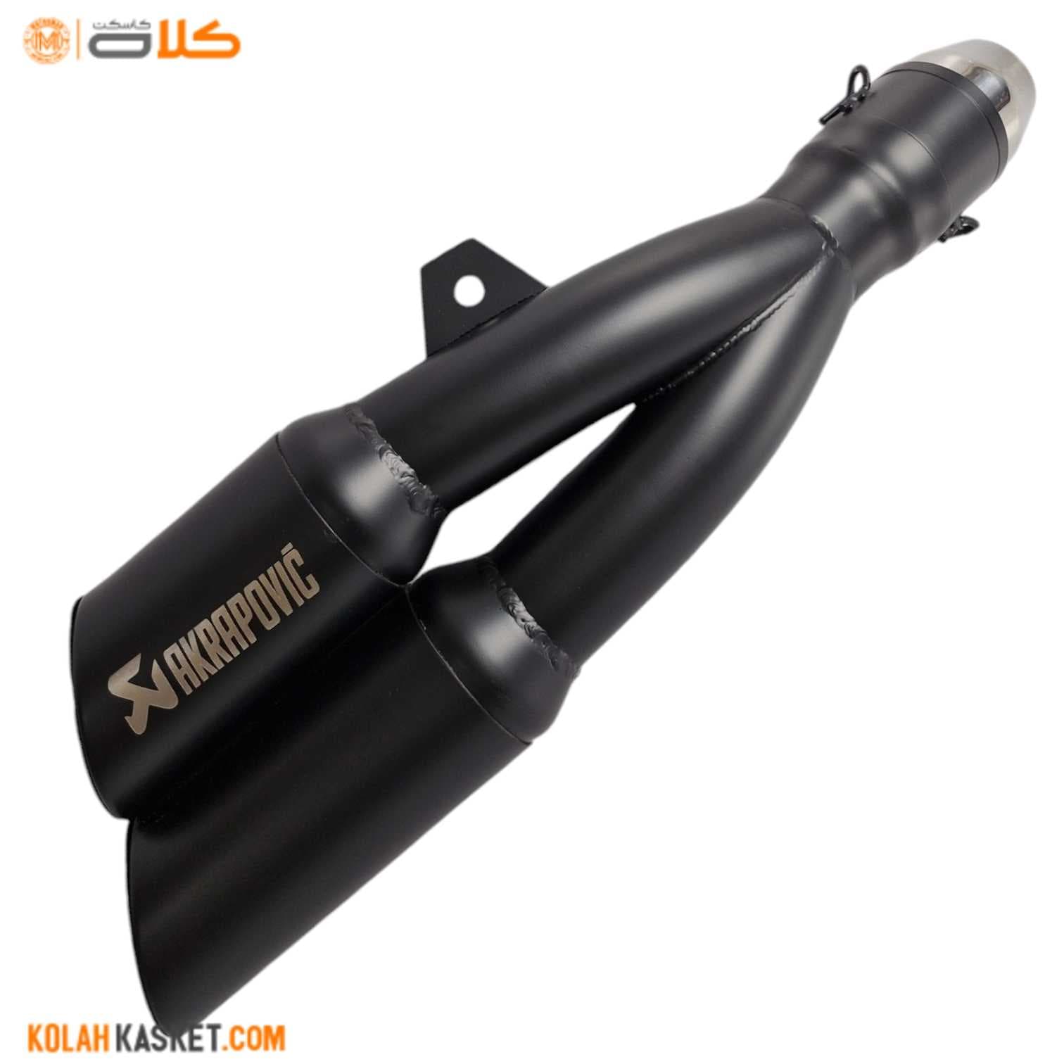 اگزوز قهرمانی موتور سیکلت اکروپویچ دو لول مشکی کد AK32 — تصویر ۶