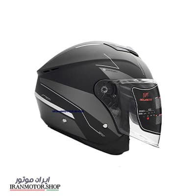 کلاه کاسکت بدون فک فلش مدل 852 matt black-gray