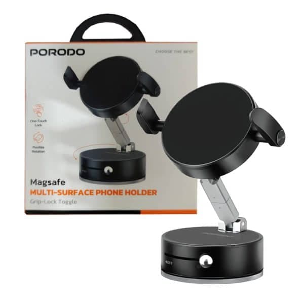 هولدر مگنتی مگ سیف وکیوم پرودو مدل Porodo Multi-Surface phone Holder PDMSPHA9 — تصویر ۳