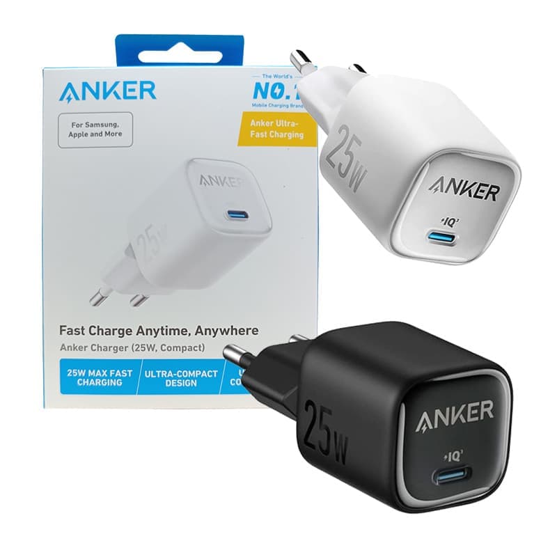 آداپتور شارژر 2 پین پورت PD انکر 25w مدل Anker A2656