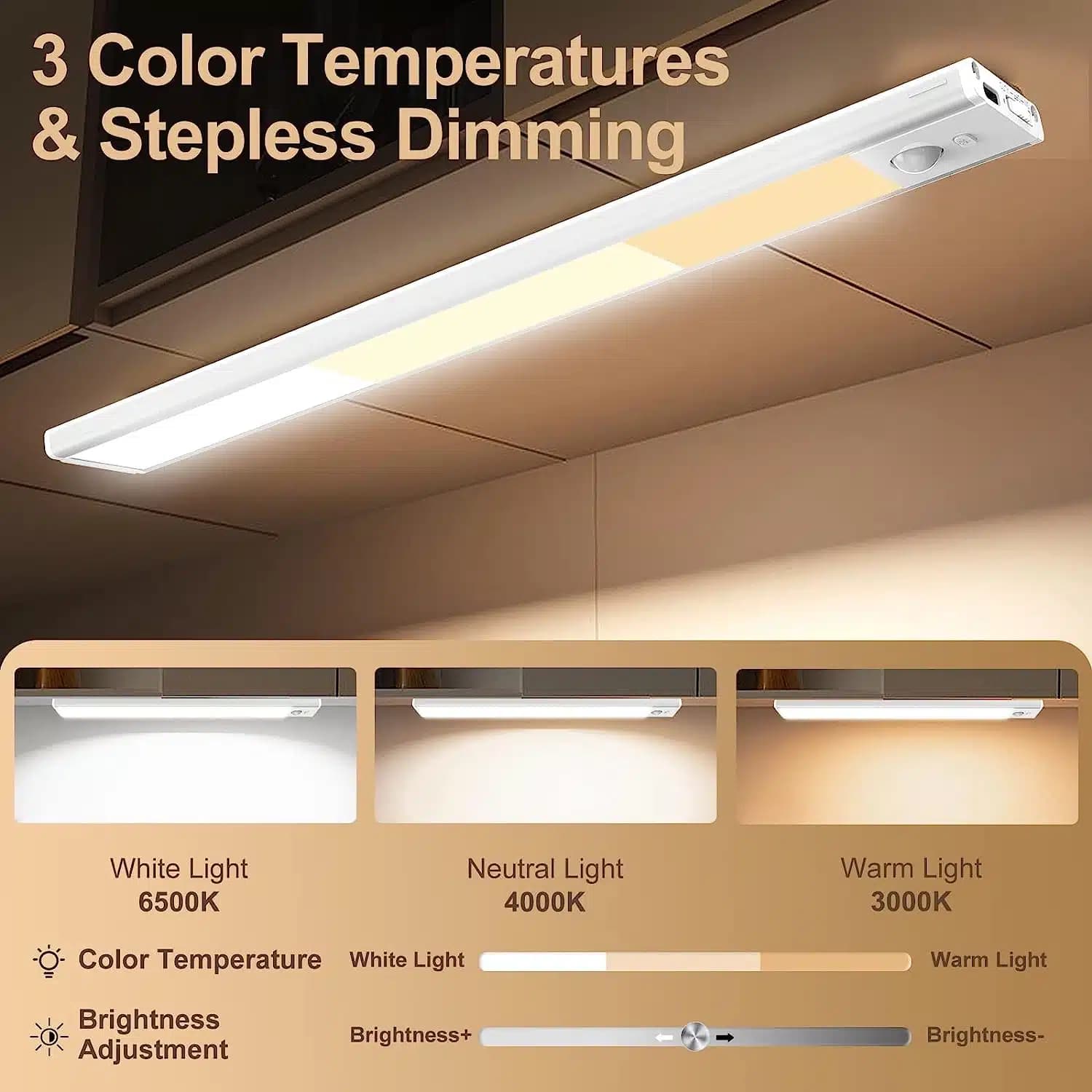 چراغ ال ای دی زیر کابینتی سنسور دار 40 سانتیمتر Intelligent Light — تصویر ۶