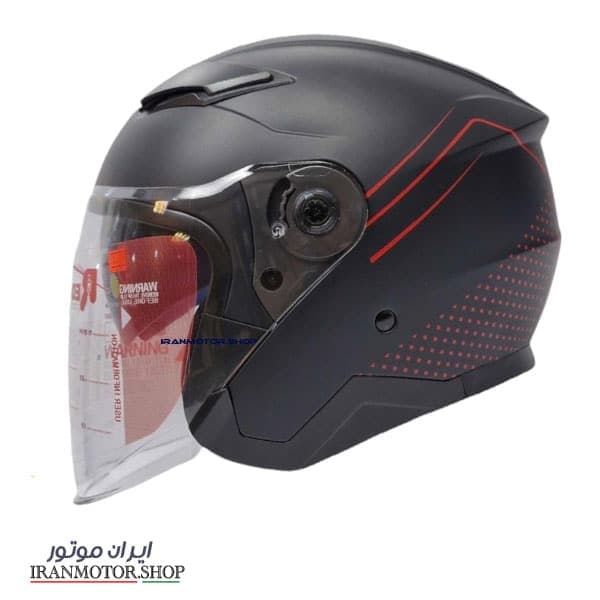 کلاه کاسکت بدون فک ردلاین مدل 956 مشکی قرمز B-red