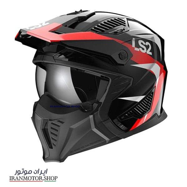 کلاه کاسکت LS2 سری فیس جدا شونده مدل DRIFTER مشکی قرمز