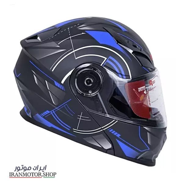 کلاه کاسکت فک متحرک ردلاین مدل 939 طرح blue time
