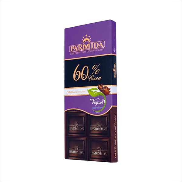 شکلات تابلت تلخ 60 درصد پارمیدا 80g