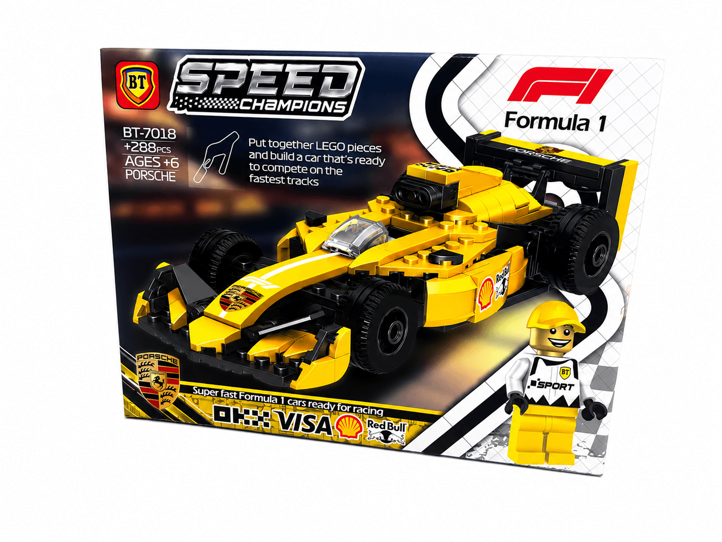 لگو ماشین فرمول یک Speed Champions BT مدل 288 قطعه | سری Ferrari، McLaren، Mercedes و Porsche — تصویر ۲