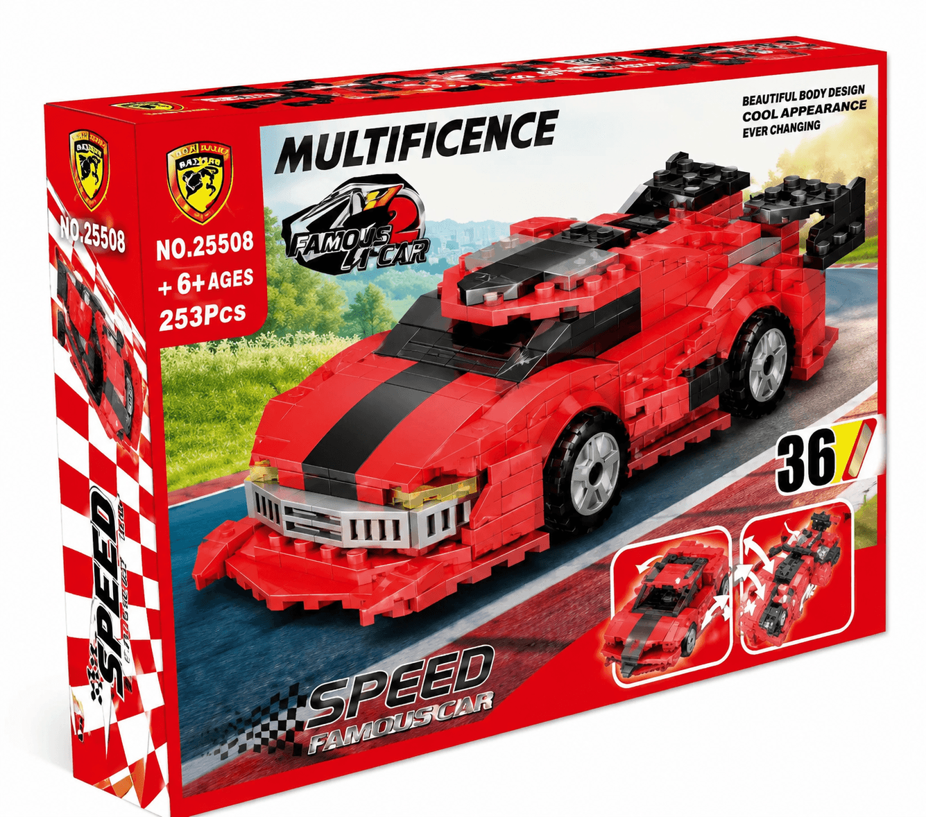 لگو ساختنی ماشین مسابقه‌ای قرمز Multificence مدل Famous Car 2