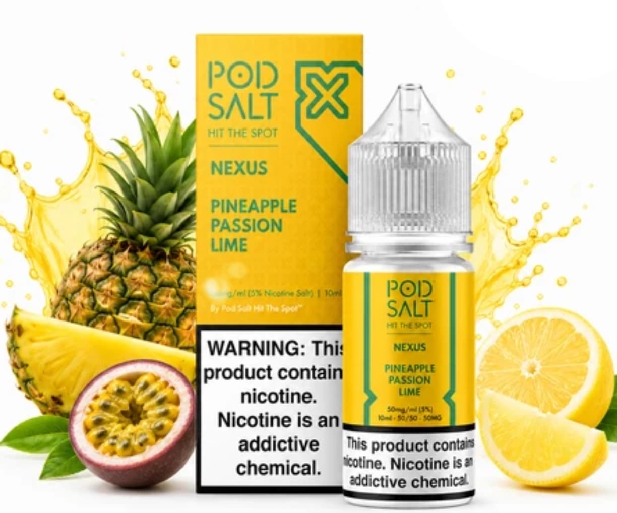آناناس، پشن‌فروت، لیمو(Pod Salt Nexus Pineapple Passion Lime)25mg