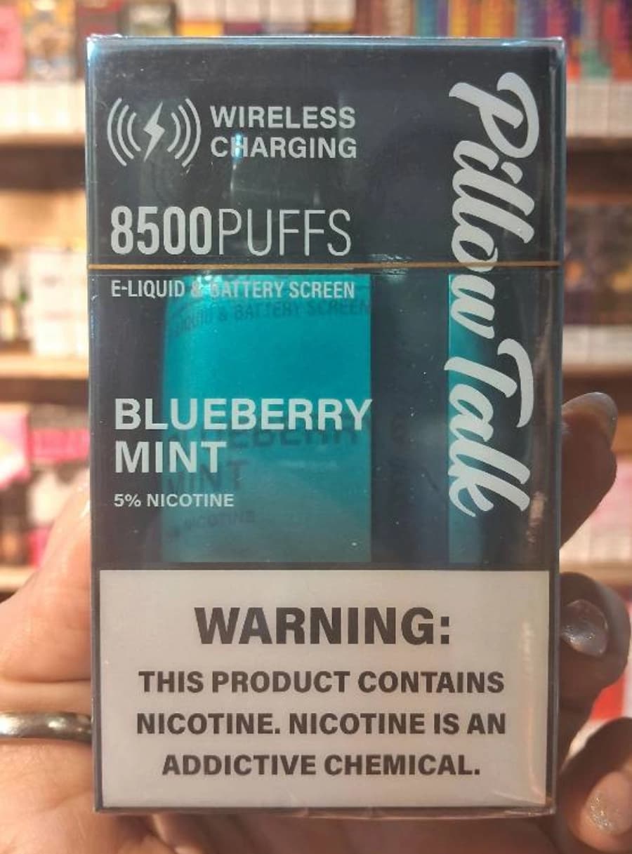 یکبار مصرف 8500 پاف پیلو تاک( pillow talk Blueberry Mint)بلوبری نعناع
