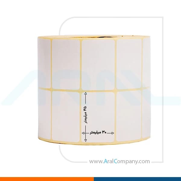 لیبل کاغذی دو ردیفه 45*30 رول 4000 تایی